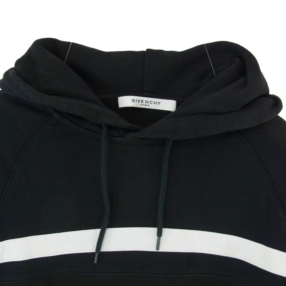 GIVENCHY ジバンシィ BMJ02L3Y3P ライン ロゴ プルオーバー スウェット パーカー ブラック系 XS【中古】