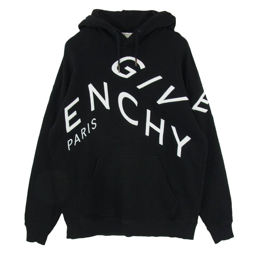 GIVENCHY ジバンシィ 21SS BMJ07G30AF エンブロイダリー ロゴ刺繍 プルオーバー パーカー ブラック系 S【中古】