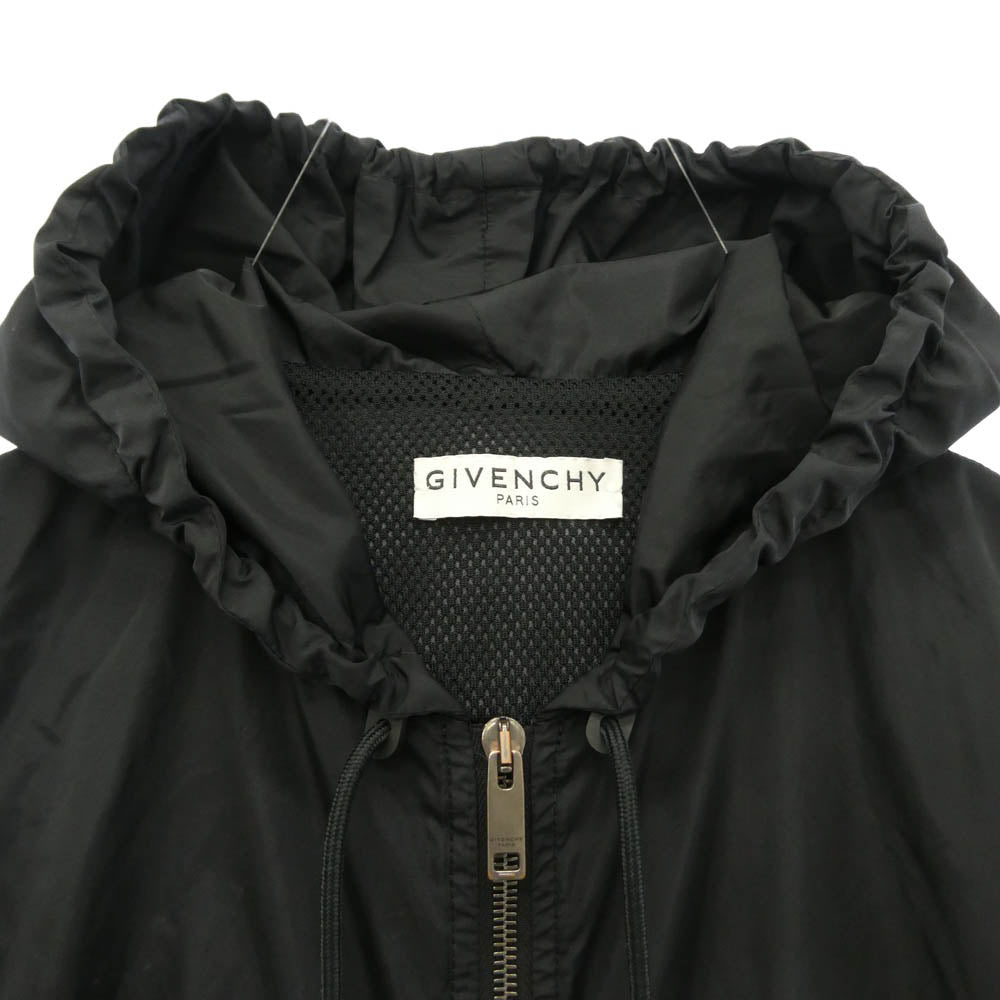 GIVENCHY ジバンシィ BM00C412VH NYLON HOODED JACKET ナイロン フーディ ロゴ ジップアップ ジャケット ブラック系 44【中古】