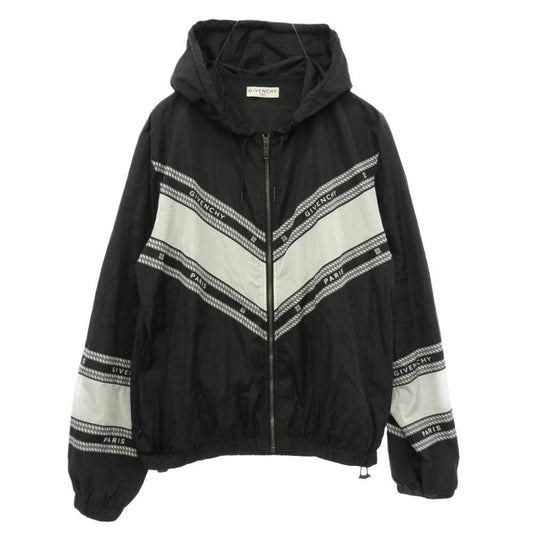 GIVENCHY ジバンシィ BM00C412VH NYLON HOODED JACKET ナイロン フーディ ロゴ ジップアップ ジャケット ブラック系 50【中古】