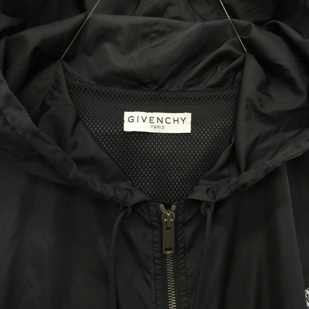 GIVENCHY ジバンシィ BM00C412VH NYLON HOODED JACKET ナイロン フーディ ロゴ ジップアップ ジャケット ブラック系 50【中古】