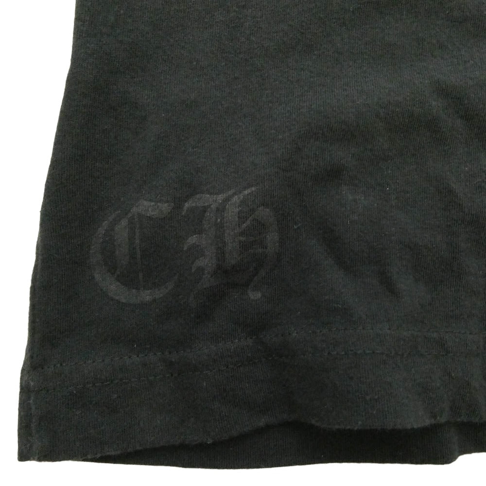 CHROME HEARTS クロムハーツ（原本無） American Flag Dagger Tee ホースシュー 星条旗 アメリカンフラッグ バックプリント 半袖 Tシャツ ブラック系 L【中古】