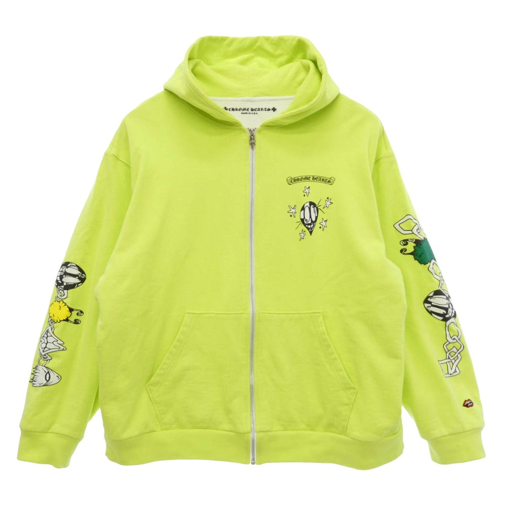 CHROME HEARTS クロムハーツ（原本無） MATTY BOY PPO CHAIN GAME HOODIE マッティボーイ チェーン ゲーム 裏地サーマル ジップアップ フーディー パーカー ライトグリーン系 XXL【中古】