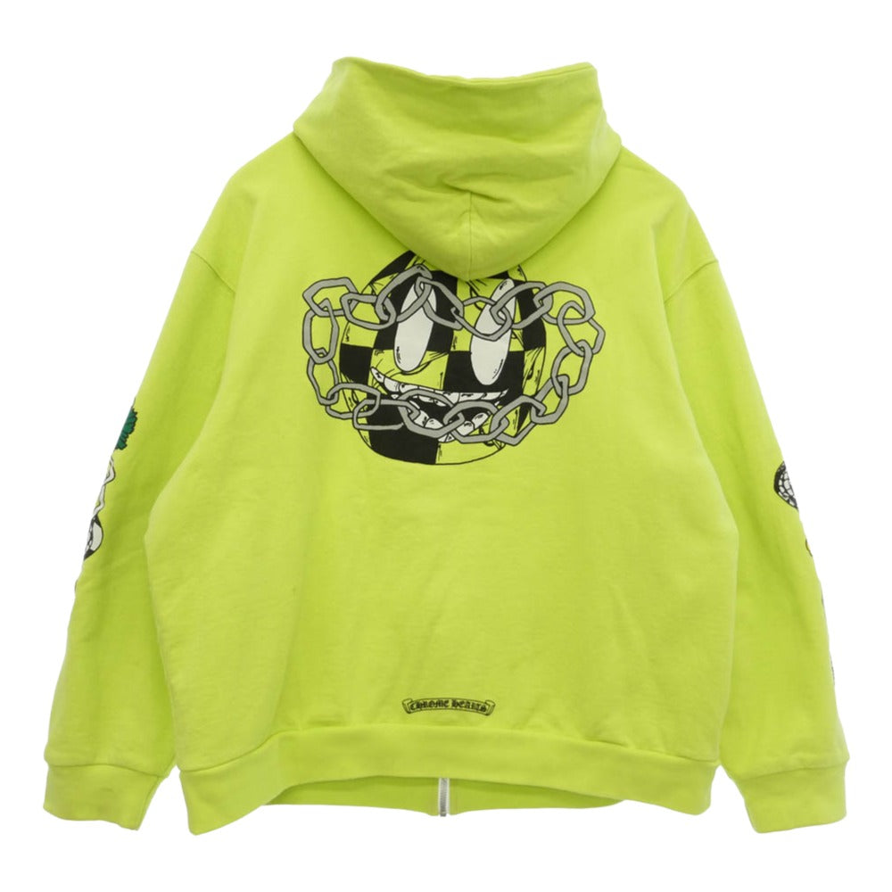 CHROME HEARTS クロムハーツ（原本無） MATTY BOY PPO CHAIN GAME HOODIE マッティボーイ チェーン ゲーム 裏地サーマル ジップアップ フーディー パーカー ライトグリーン系 XXL【中古】