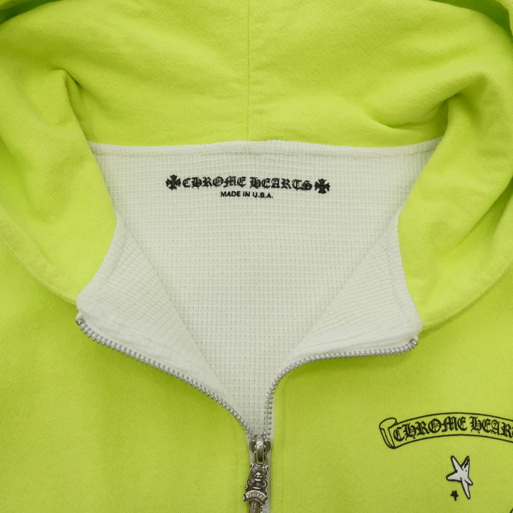 CHROME HEARTS クロムハーツ（原本無） MATTY BOY PPO CHAIN GAME HOODIE マッティボーイ チェーン ゲーム 裏地サーマル ジップアップ フーディー パーカー ライトグリーン系 XXL【中古】
