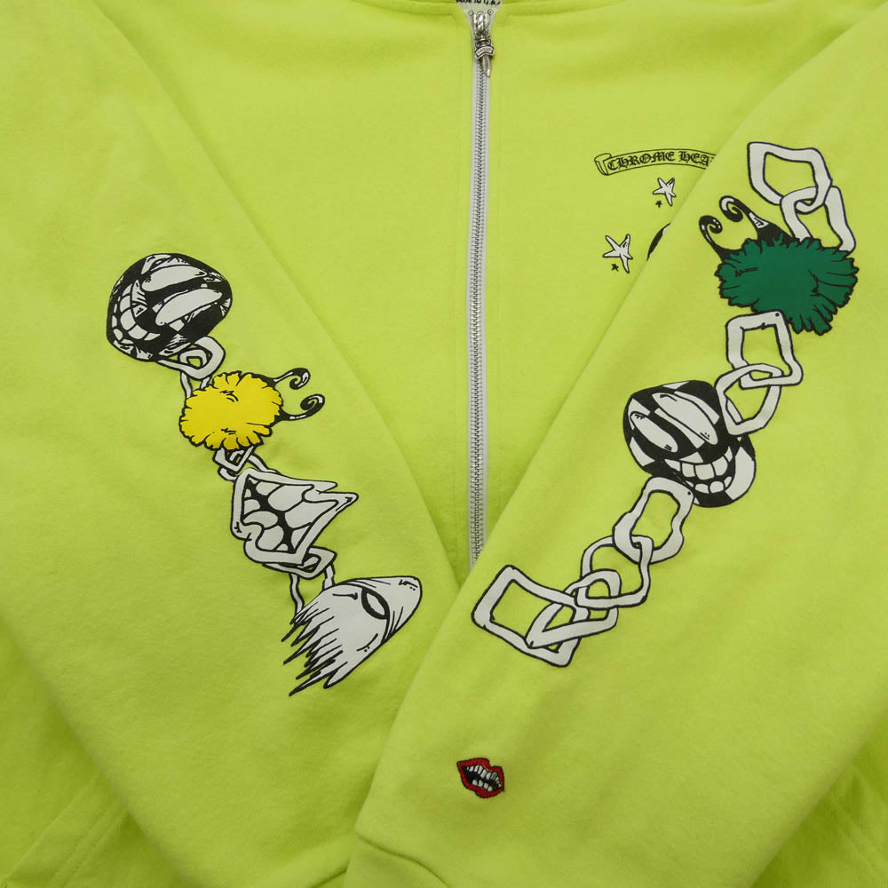 CHROME HEARTS クロムハーツ（原本無） MATTY BOY PPO CHAIN GAME HOODIE マッティボーイ チェーン ゲーム 裏地サーマル ジップアップ フーディー パーカー ライトグリーン系 XXL【中古】