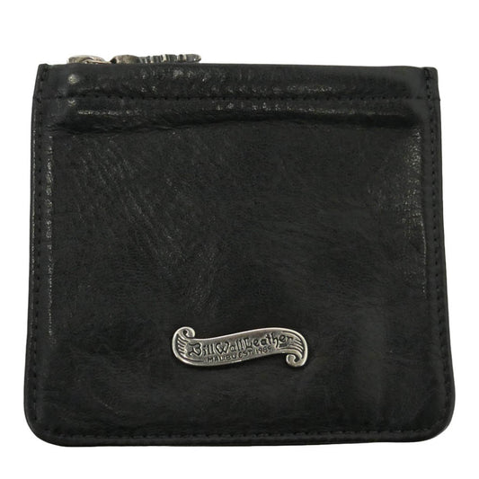 BILL WALL LEATHER ビルウォールレザー SQUARE COIN WALLET スクエアコインウォレット レザー コインケース 小銭入れ ブラック系 シルバー系【中古】