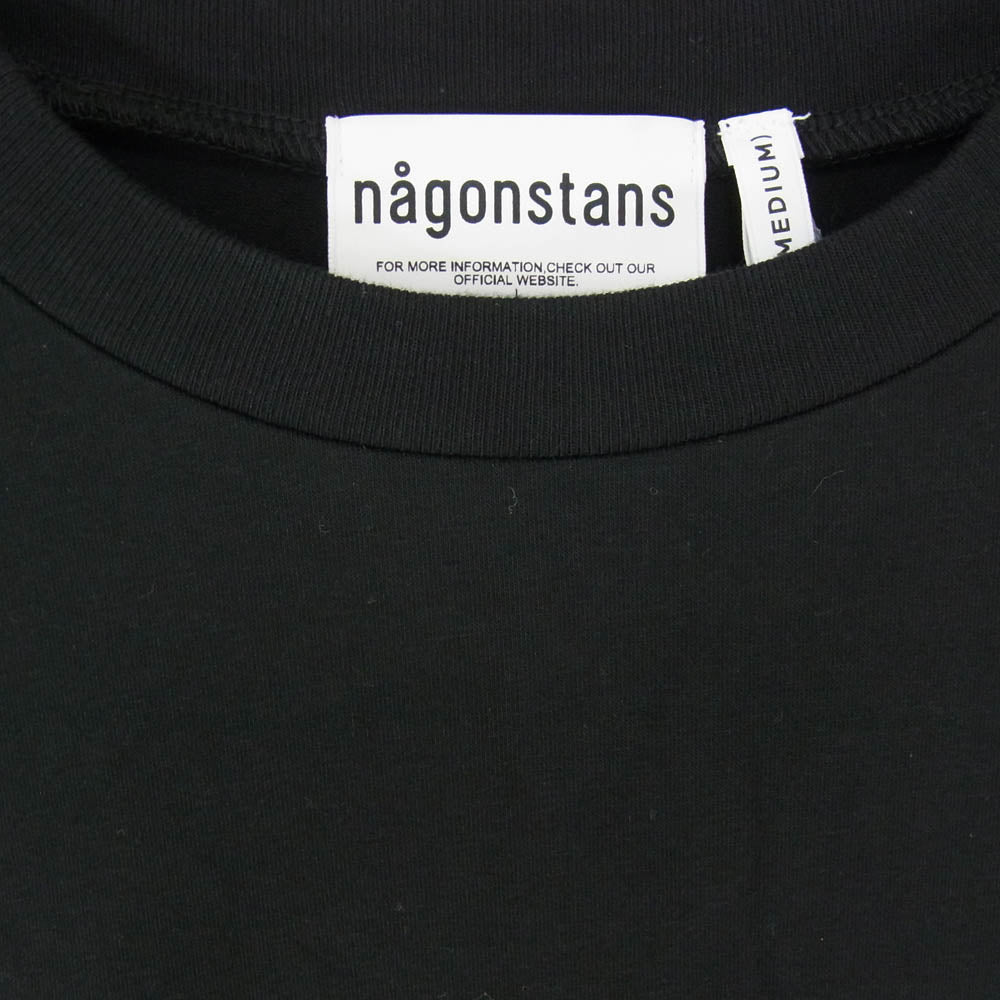 nagonstans ナゴンスタンス 470JS180-1321 crew-neck t-shirt ルーズシルエット ベーシック クルーネック 半袖 Tシャツ ブラック系 M【中古】