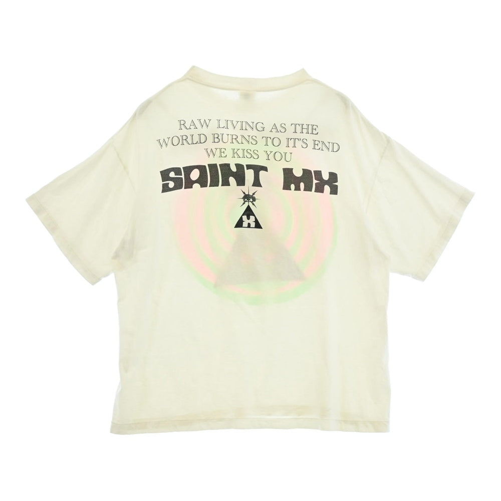 SAINT MICHAEL セントマイケル 25SS SM-HR8-0000-018 SAINT MX SS TEE WHITE ヴィンテージ加工 半袖Tシャツ ホワイト系 XXL【中古】