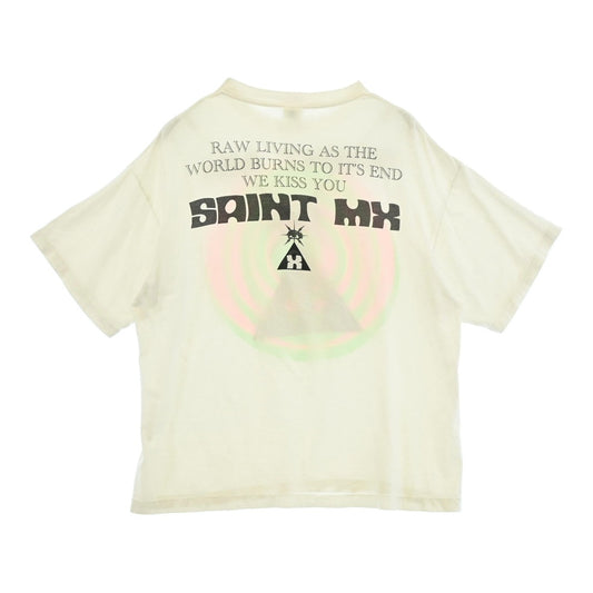 SAINT MICHAEL セントマイケル 25SS SM-HR8-0000-018 SAINT MX SS TEE WHITE ヴィンテージ加工 半袖Tシャツ ホワイト系 XXL【中古】