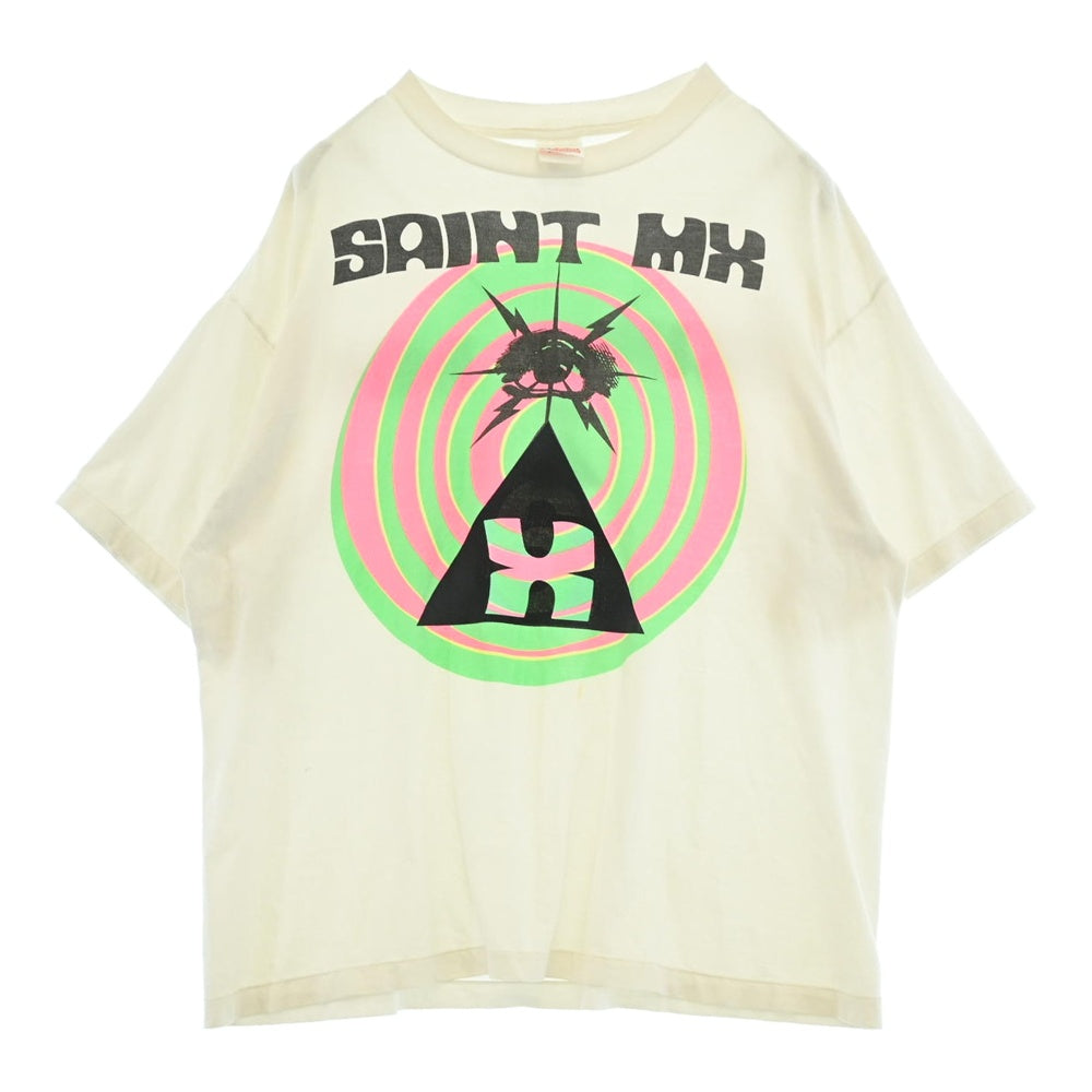 SAINT MICHAEL セントマイケル 25SS SM-HR8-0000-018 SAINT MX SS TEE WHITE ヴィンテージ加工 半袖Tシャツ ホワイト系 XXL【中古】
