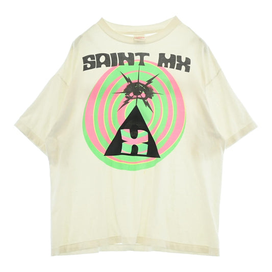 SAINT MICHAEL セントマイケル 25SS SM-HR8-0000-018 SAINT MX SS TEE WHITE ヴィンテージ加工 半袖Tシャツ ホワイト系 XXL【中古】