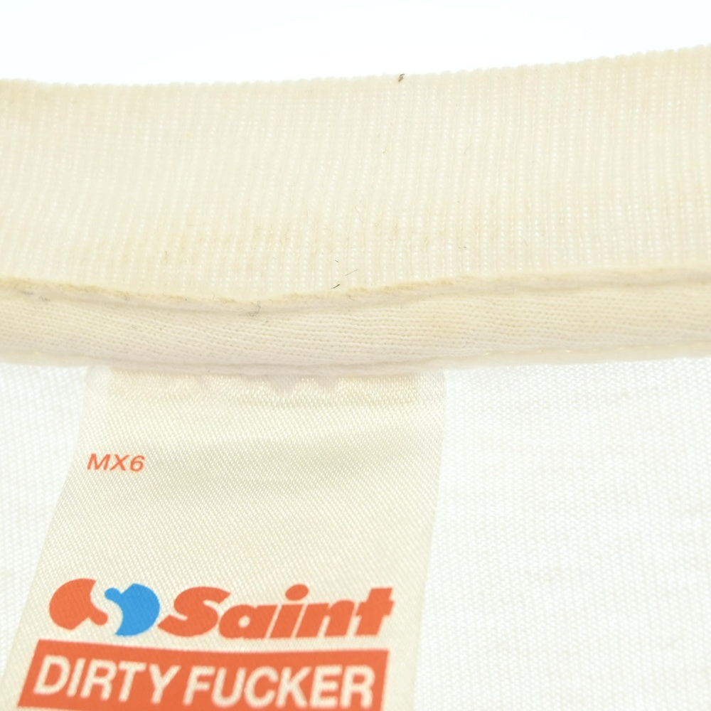 SAINT MICHAEL セントマイケル 25SS SM-HR8-0000-018 SAINT MX SS TEE WHITE ヴィンテージ加工 半袖Tシャツ ホワイト系 XXL【中古】
