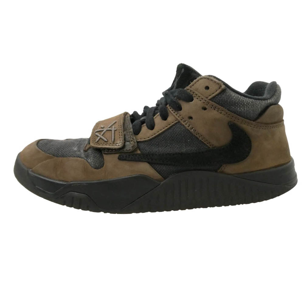 NIKE ナイキ FZ8117-204 × Travis Scott トラヴィススコット Jordan Jumpman Jack TR CJ1 T-Rexx Black and Dark Mocha ジョーダン ジャンプマンジャック ブラック アンド ダークモカ ローカット スニーカー ブラウン系 ブラック系 26.5cm【中古】