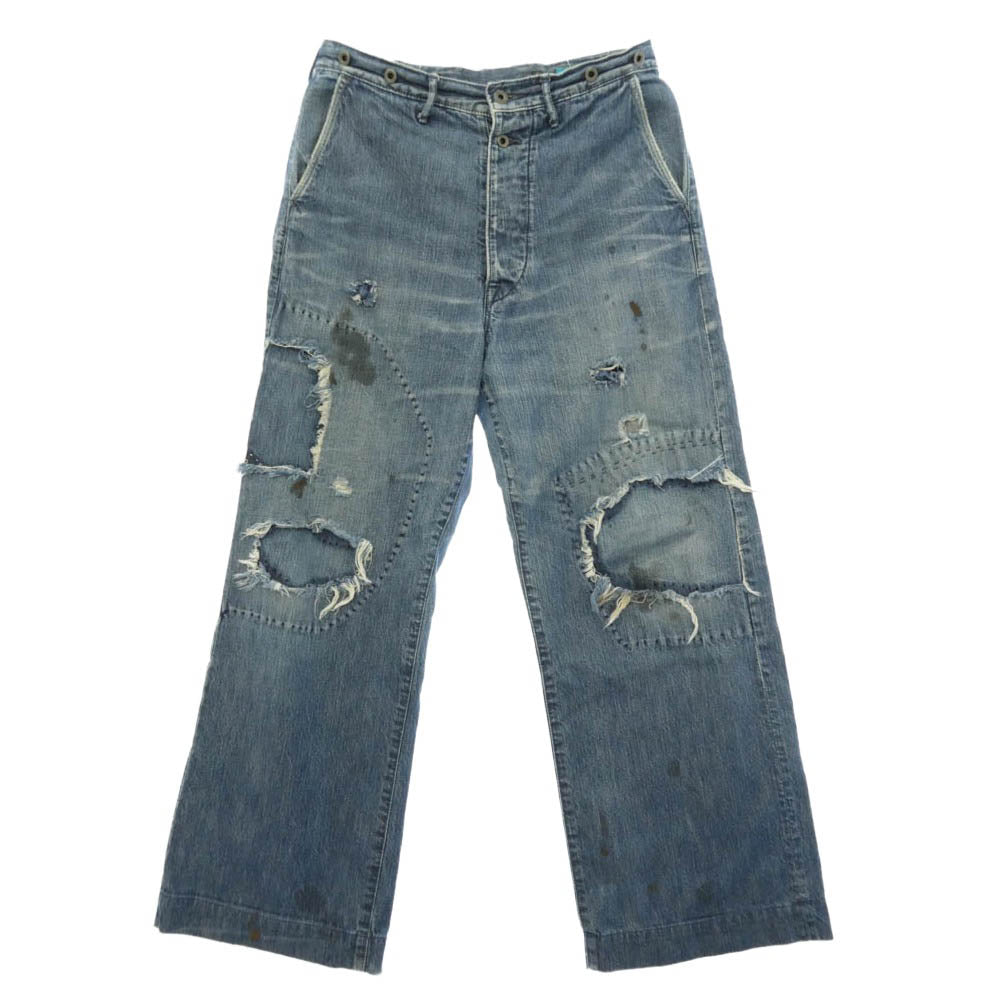 KAPITAL キャピタル KAPITAL LEGS 襤褸 ダメージ加工 ワイドデニムパンツ インディゴブルー系 2【中古】