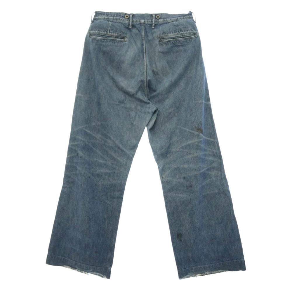 KAPITAL キャピタル KAPITAL LEGS 襤褸 ダメージ加工 ワイドデニムパンツ インディゴブルー系 2【中古】