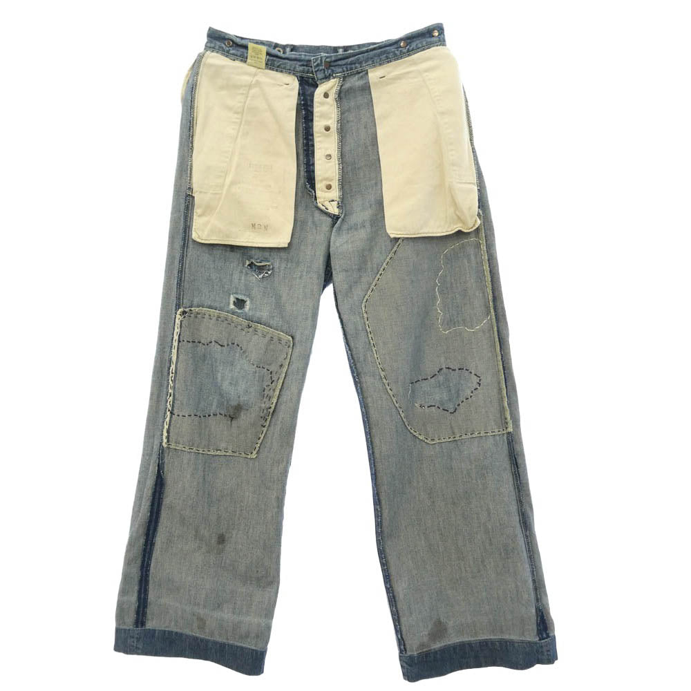 KAPITAL キャピタル KAPITAL LEGS 襤褸 ダメージ加工 ワイドデニムパンツ インディゴブルー系 2【中古】