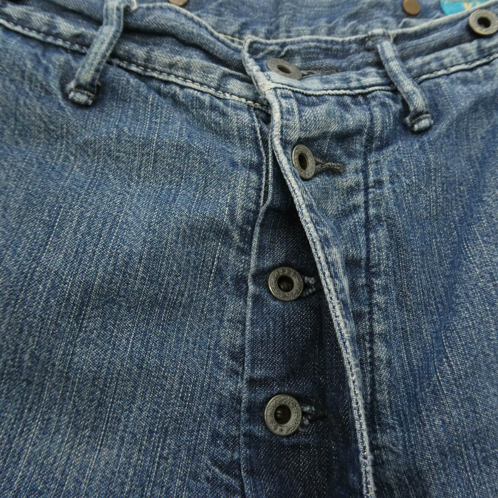 KAPITAL キャピタル KAPITAL LEGS 襤褸 ダメージ加工 ワイドデニムパンツ インディゴブルー系 2【中古】