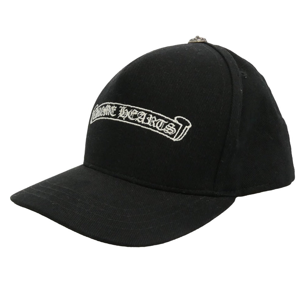 CHROME HEARTS クロムハーツ（原本無） HAT BSBL CH SCROLL CAP BLACK スクロールラベル クロスボール ベースボールキャップ 帽子 ブラック系 53-60【中古】