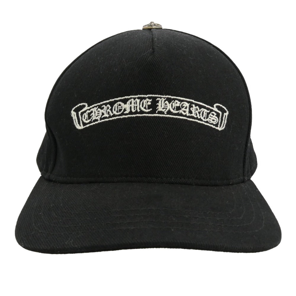 CHROME HEARTS クロムハーツ（原本無） HAT BSBL CH SCROLL CAP BLACK スクロールラベル クロスボール ベースボールキャップ 帽子 ブラック系 53-60【中古】