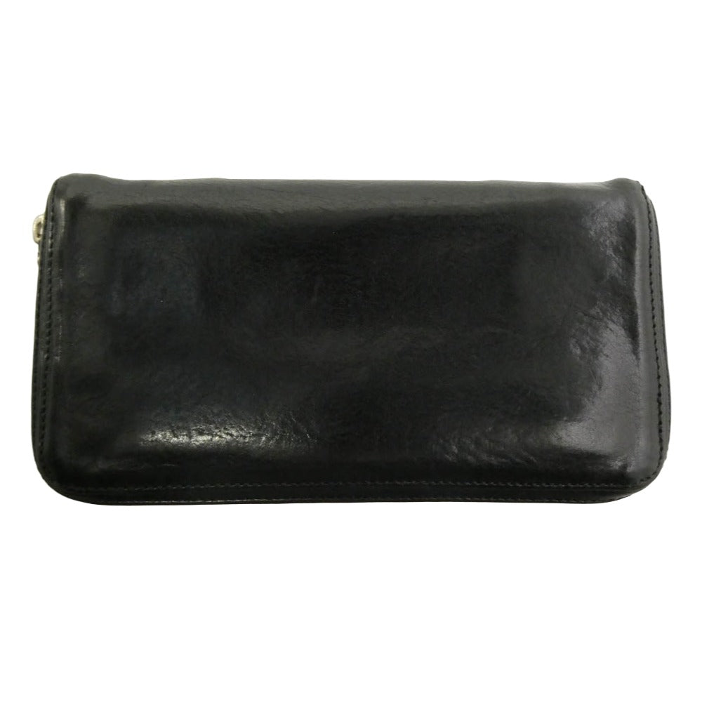 CHROME HEARTS クロムハーツ（原本有） REC F ZIP PLANE プレーン ラウンドジップ ダガージップ レザーウォレット 財布 ブラック系【中古】