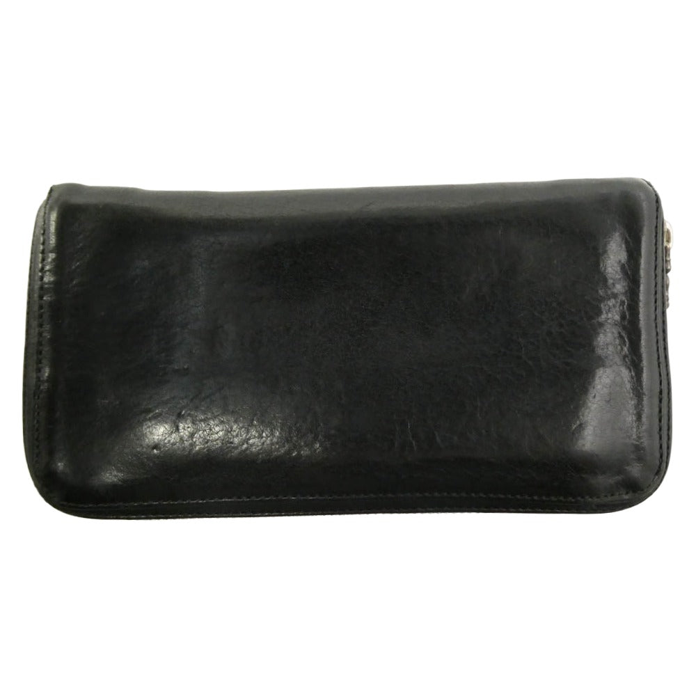 CHROME HEARTS クロムハーツ（原本有） REC F ZIP PLANE プレーン ラウンドジップ ダガージップ レザーウォレット 財布 ブラック系【中古】