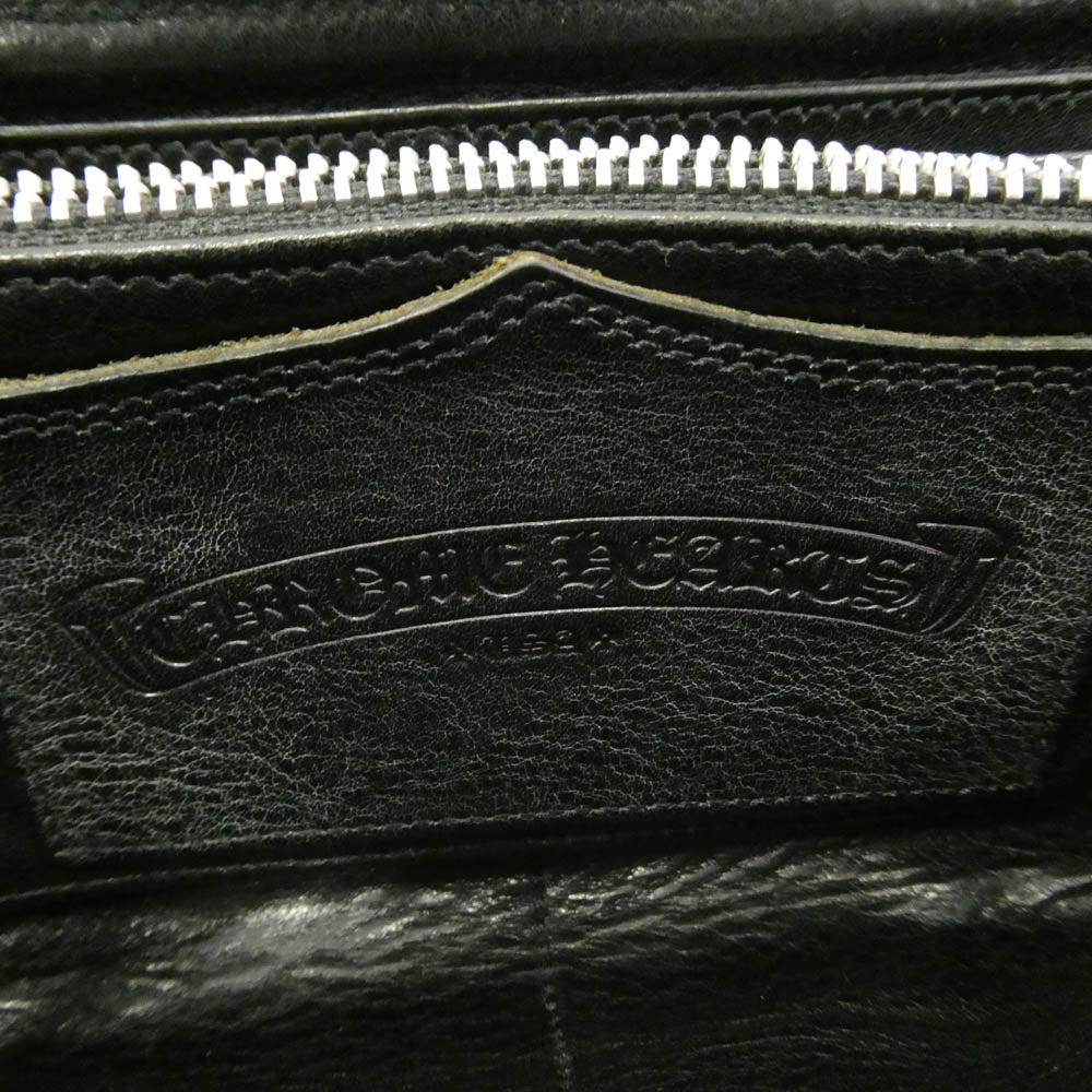 CHROME HEARTS クロムハーツ（原本有） REC F ZIP PLANE プレーン ラウンドジップ ダガージップ レザーウォレット 財布 ブラック系【中古】