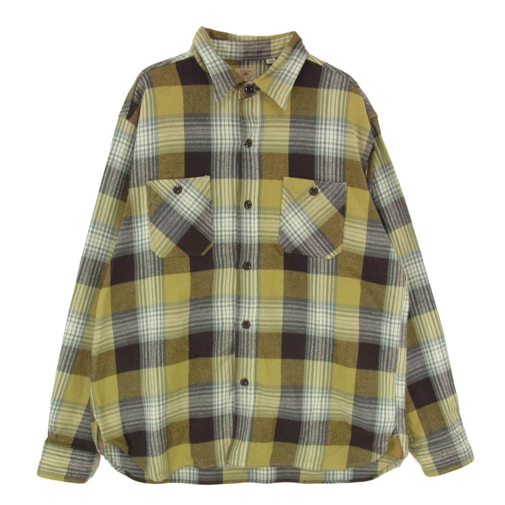 SUGAR CANE シュガーケーン SC27705 TWILL CHECK WORK SHIRT チェック ワーク 長袖 シャツ グリーン系 L【中古】