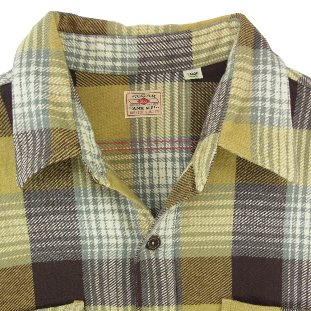 SUGAR CANE シュガーケーン SC27705 TWILL CHECK WORK SHIRT チェック ワーク 長袖 シャツ グリーン系 L【中古】