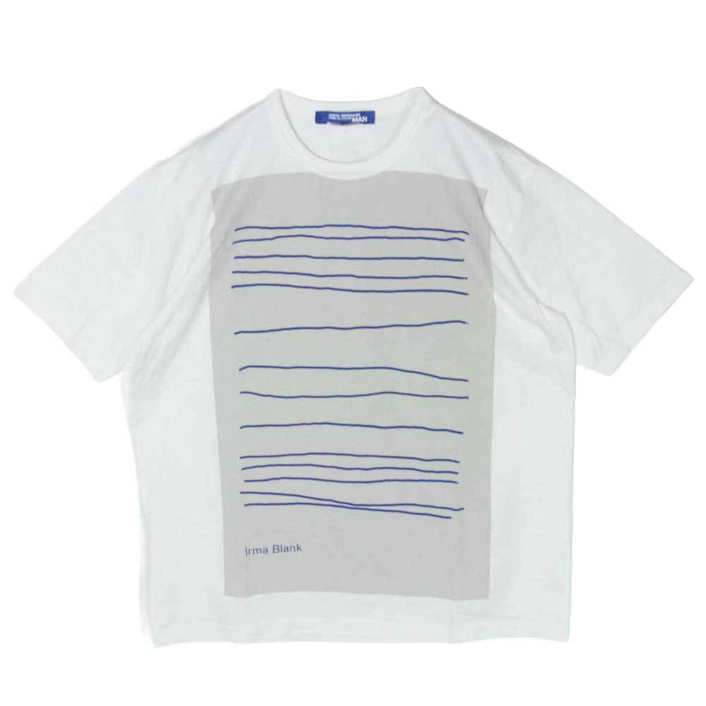 JUNYA WATANABE COMME des GARCONS MAN ジュンヤワタナベコムデギャルソンマン 21SS WG-T015 フロントボーダープリント Tシャツ 半袖カットソー ホワイト系 L【中古】