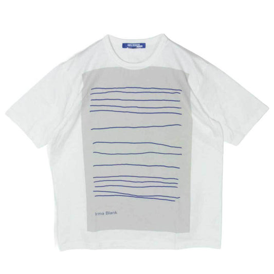 JUNYA WATANABE COMME des GARCONS MAN ジュンヤワタナベコムデギャルソンマン 21SS WG-T015 フロントボーダープリント Tシャツ 半袖カットソー ホワイト系 L【中古】