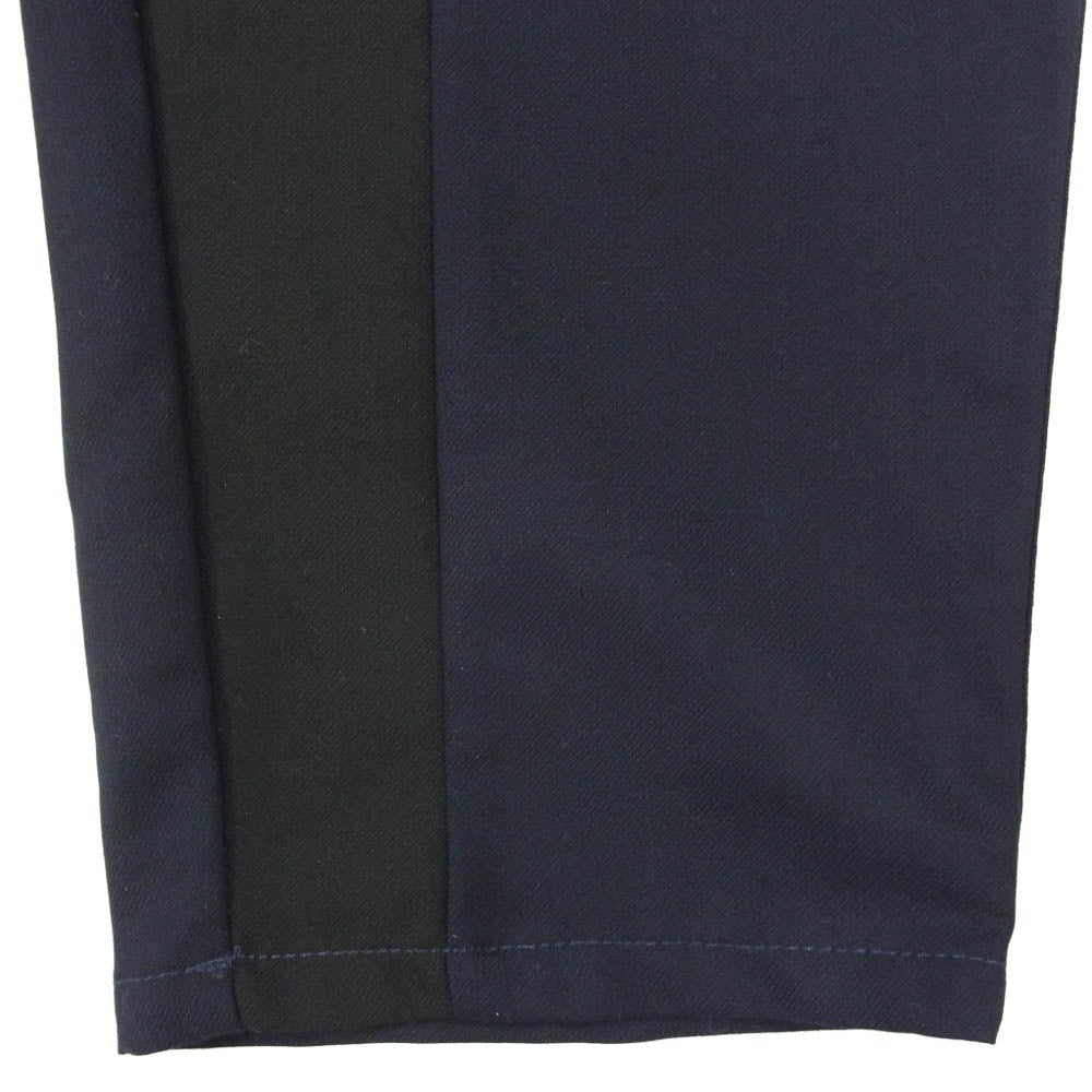 COMME des GARCONS コムデギャルソン 21AW FH-P002 SHIRT シャツライン パネルパッチワーク ウール 切替 パンツ ネイビー系 M【中古】