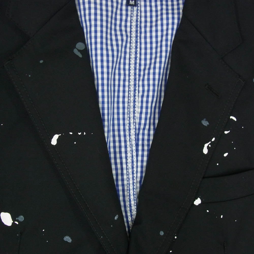 COMME des GARCONS HOMME コムデギャルソンオム 19AW HD-J016 ペイント加工 ウール コットン テーラード ジャケット ブラック系 M【中古】