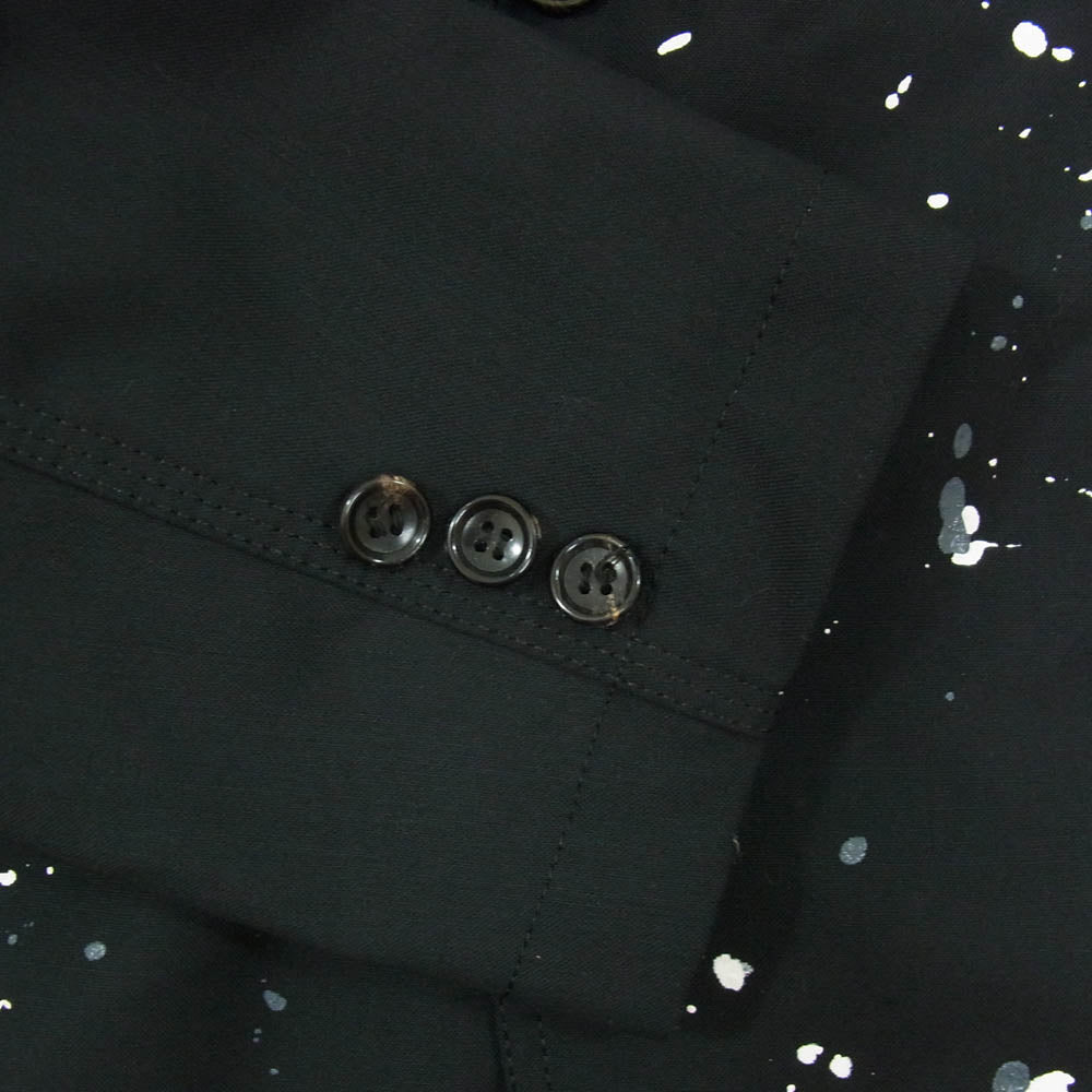 COMME des GARCONS HOMME コムデギャルソンオム 19AW HD-J016 ペイント加工 ウール コットン テーラード ジャケット ブラック系 M【中古】