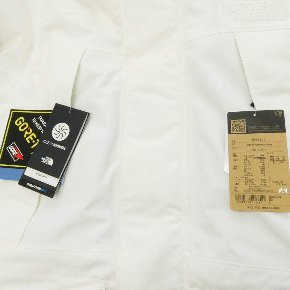 THE NORTH FACE ノースフェイス ND92239 UNDYED ANTARCTICA PARKA アンダイド アンタークティカパーカ ファー付き ダウンジャケット ホワイト系 L【美品】【中古】