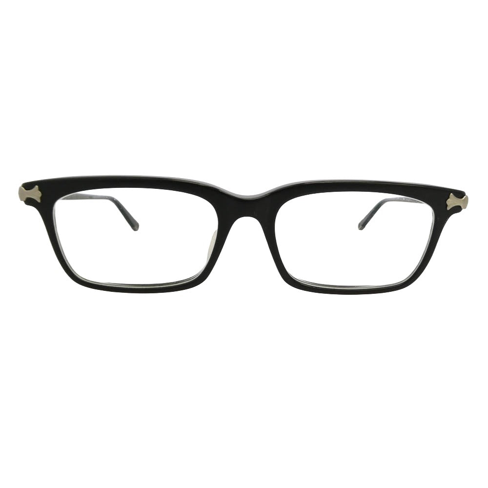 CHROME HEARTS クロムハーツ（原本無） FUN HATCH クロステンプル スクエアフレーム サングラス アイウェア 眼鏡 ブラック系 シルバー系 54□18-148【中古】