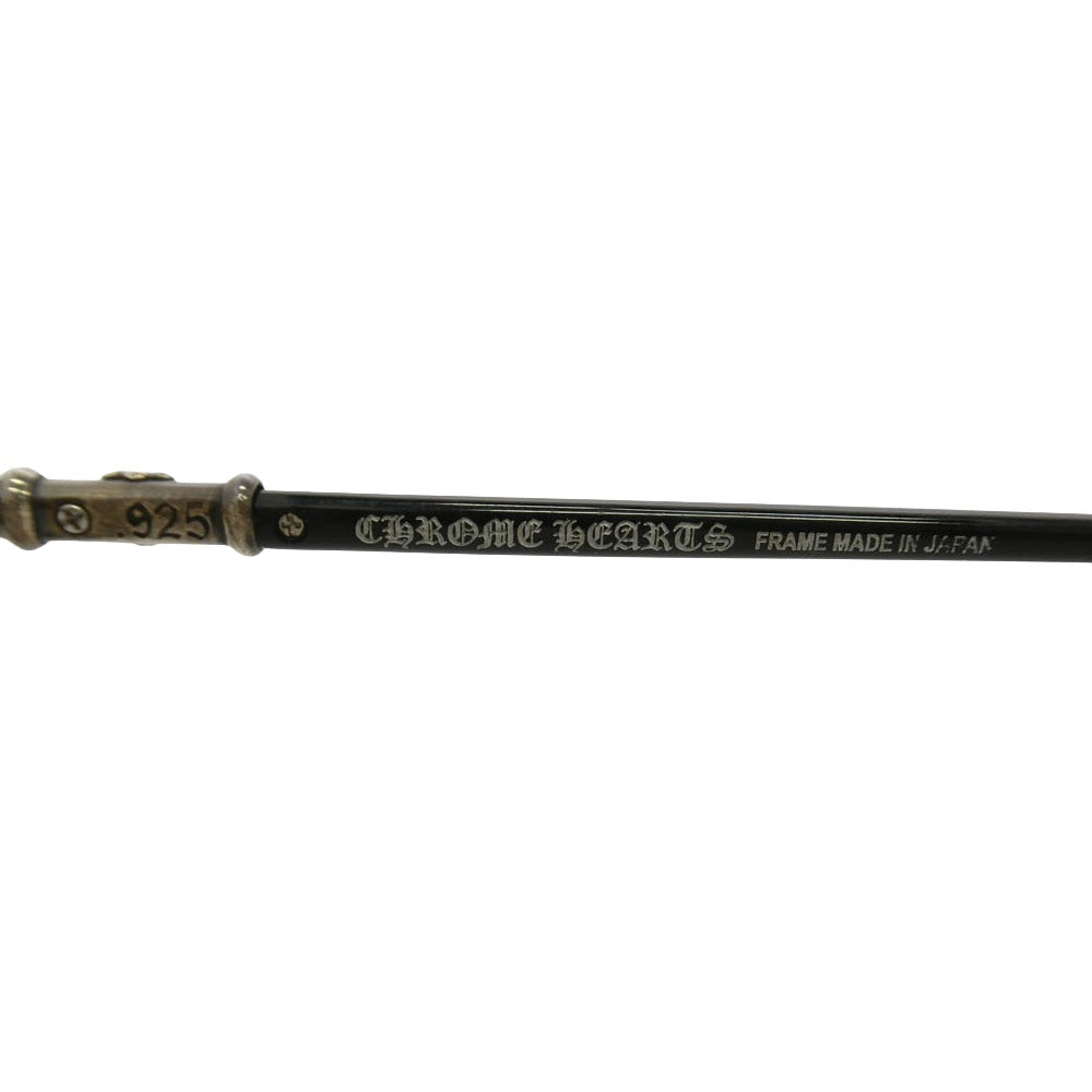 CHROME HEARTS クロムハーツ（原本無） FUN HATCH クロステンプル スクエアフレーム サングラス アイウェア 眼鏡 ブラック系 シルバー系 54□18-148【中古】