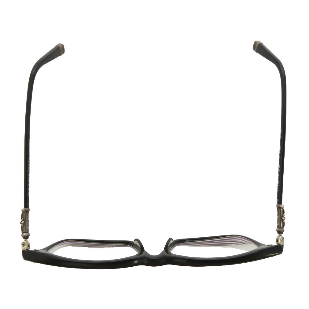 CHROME HEARTS クロムハーツ（原本無） FUN HATCH クロステンプル スクエアフレーム サングラス アイウェア 眼鏡 ブラック系 シルバー系 54□18-148【中古】