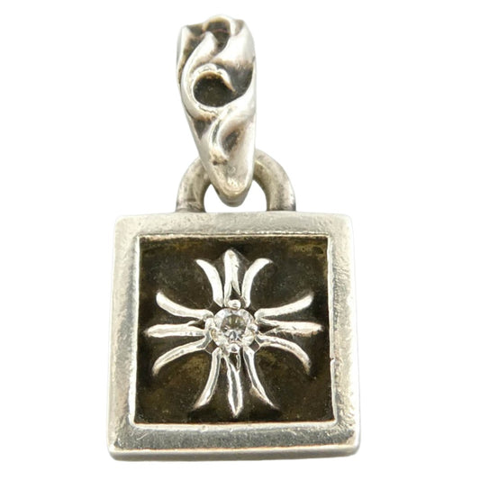 CHROME HEARTS クロムハーツ（原本無） FRAMED CH PLUS 1DIA フレームドCHプラス 1ダイヤ チャーム ペンダント トップ シルバー系【中古】