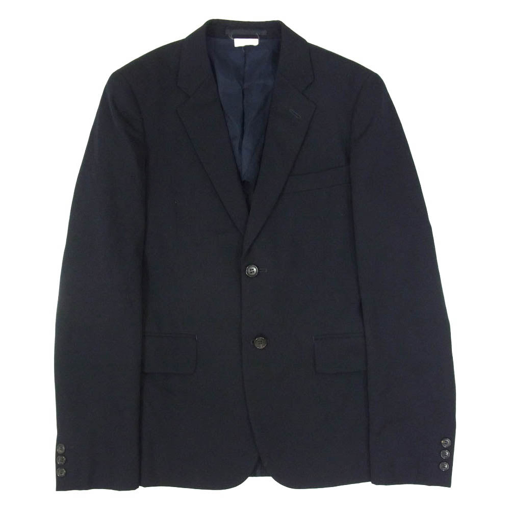 COMME des GARCONS HOMME PLUS コムデギャルソンオムプリュス AD2015 PZ-J001 ウールギャバジン 袖裏ストライプ 半裏 2B テーラード ジャケット ダークネイビー系 XS【中古】