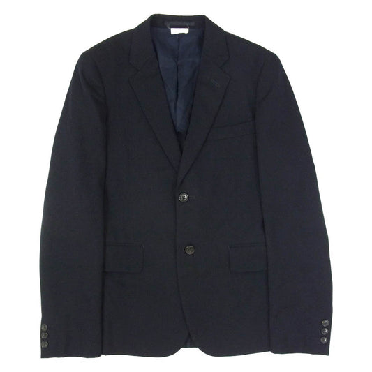 COMME des GARCONS HOMME PLUS コムデギャルソンオムプリュス AD2015 PZ-J001 ウールギャバジン 袖裏ストライプ 半裏 2B テーラード ジャケット ダークネイビー系 XS【中古】