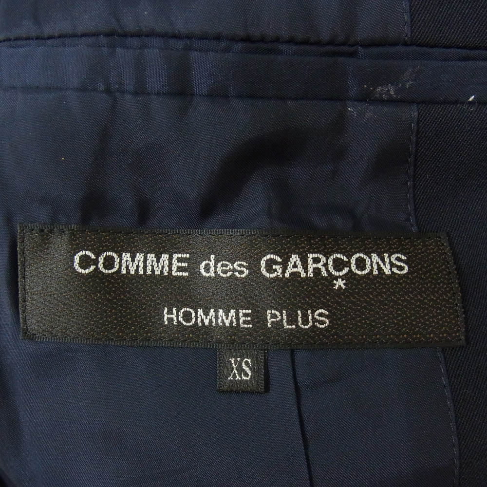 COMME des GARCONS HOMME PLUS コムデギャルソンオムプリュス AD2015 PZ-J001 ウールギャバジン 袖裏ストライプ 半裏 2B テーラード ジャケット ダークネイビー系 XS【中古】
