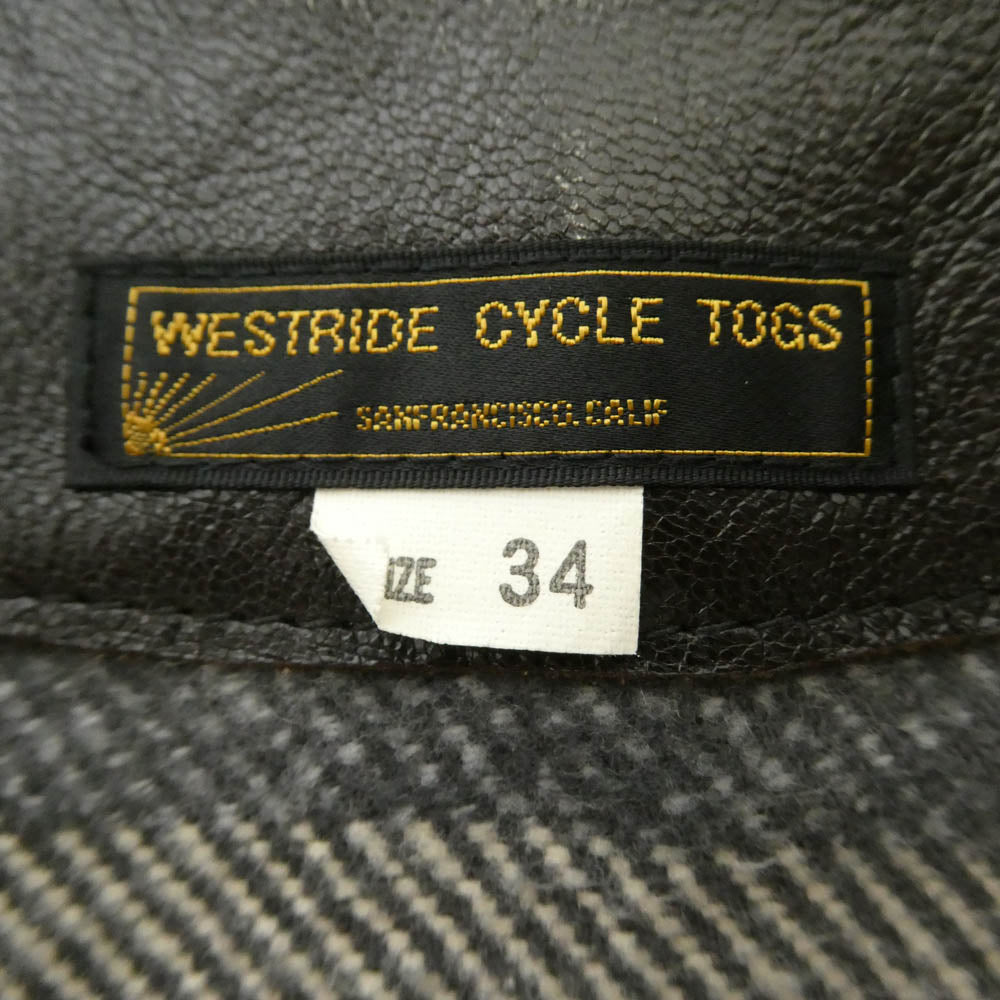 WESTRIDE ウエストライド ゴートレザー 裏地コットンネル サイドレース ベスト ダークブラウン系 34【中古】