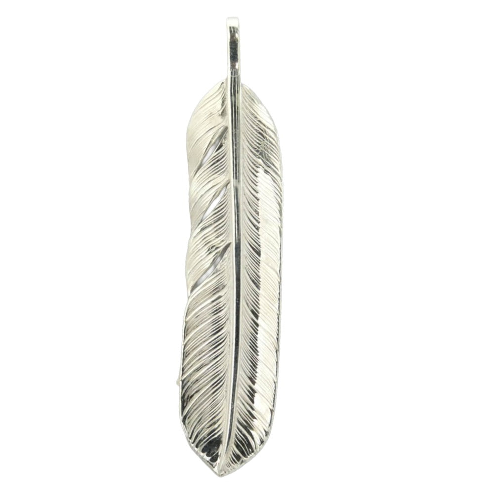 TARO WASHIMI ワシミタロウ 鷲見太郎 P&T購入証明書付属 L FLIGHT FEATHER 01 ARABESQUE EAGLE METAL フライトフェザー アラベスク イーグルメタル ペンダントトップ シルバー系【美品】【中古】