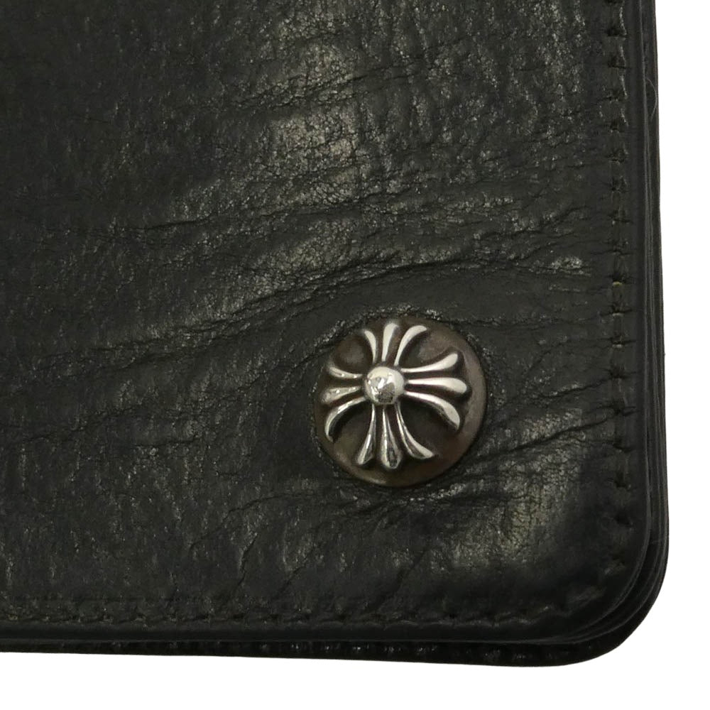 CHROME HEARTS クロムハーツ（原本無） 1ZIP 1ジップ CHプラス レザー ウォレット 二つ折り財布 ブラック系【中古】