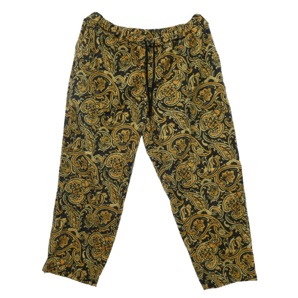 エビセン スケートボード ゑ BBA PAISLEY PANTS ペイズリー柄 イージー パンツ ブラック系 ゴールド系 L【中古】