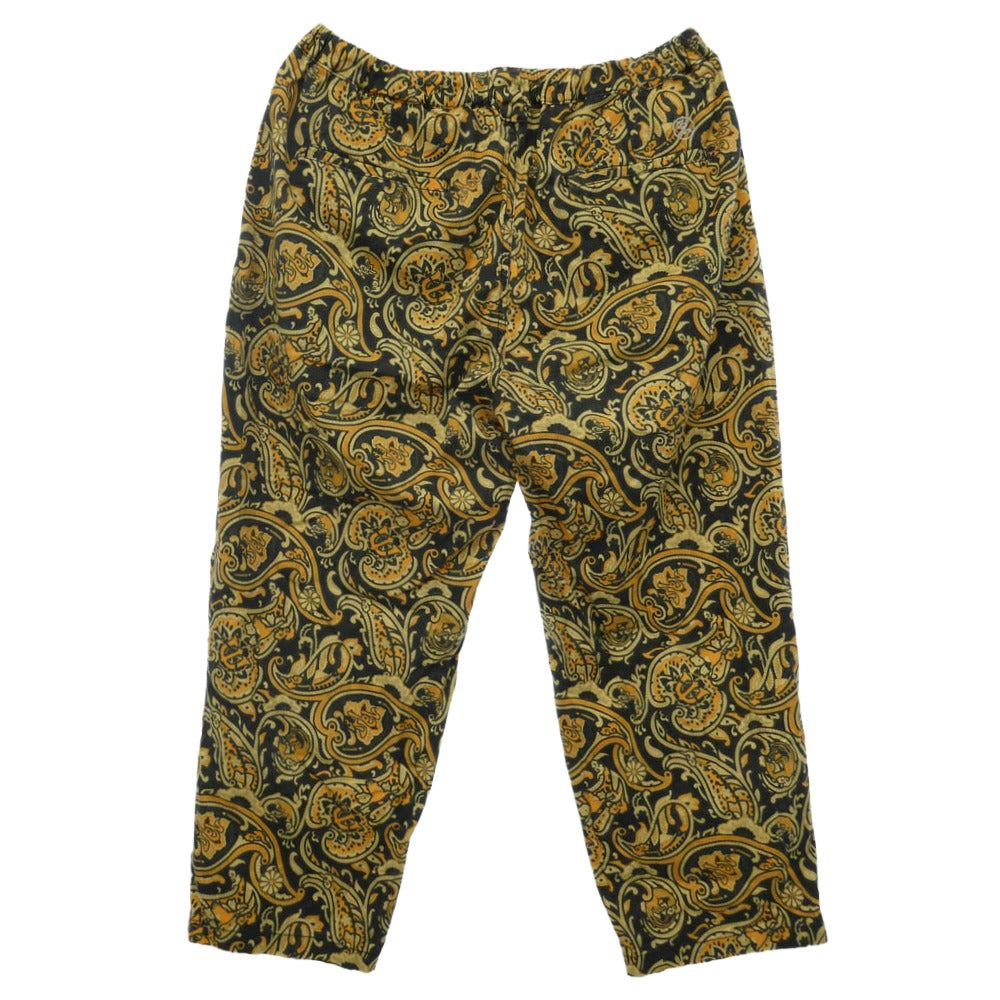 エビセン スケートボード ゑ BBA PAISLEY PANTS ペイズリー柄 イージー パンツ ブラック系 ゴールド系 L【中古】