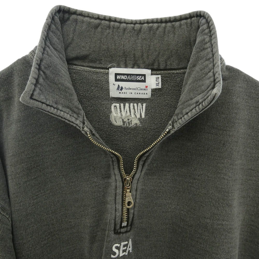 WIND AND SEA ウィンダンシー WDS-O-REW-25-Q2-CS-03 × REDWOOD CLASSICS レッドウッド クラシックス ハーフジップ プルオーバー スウェット グレー系 XL【中古】