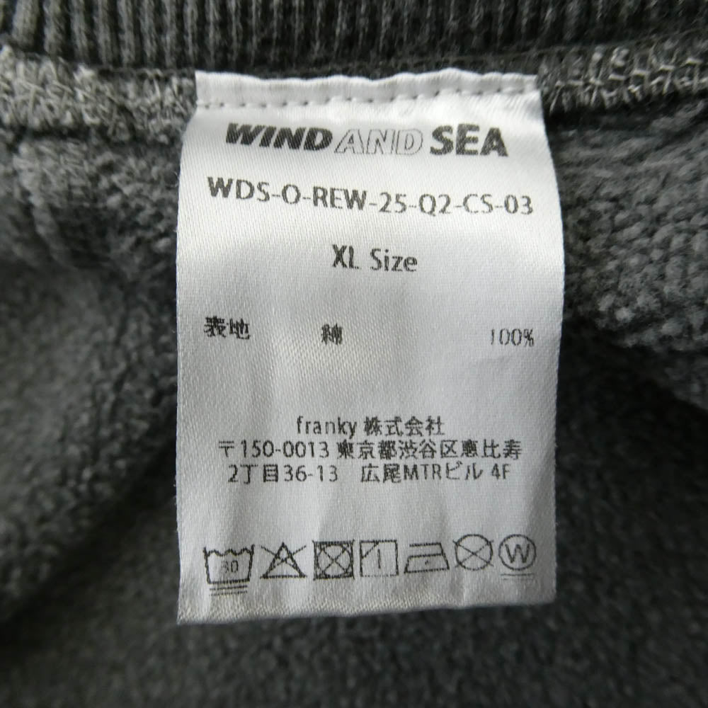 WIND AND SEA ウィンダンシー WDS-O-REW-25-Q2-CS-03 × REDWOOD CLASSICS レッドウッド クラシックス ハーフジップ プルオーバー スウェット グレー系 XL【中古】