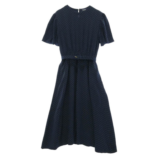 RALPH LAUREN ラルフローレン ドット柄 半袖 ワンピース ネイビー系 7【中古】
